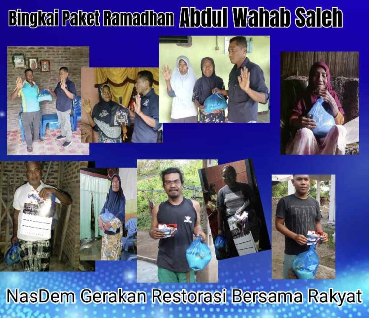 Wahab Saleh A-DPRD Fraksi NasDem, Sambangi Warga Berbagi Paket Ramadhan