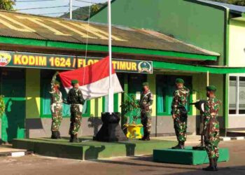 Peringati Upacara Bulanan, Kodim 1624 Flotim Gelar Apel Bersama