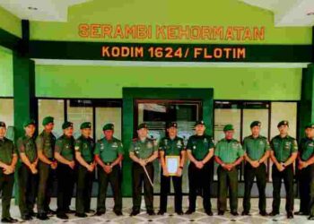 Upacara Korprapot Pindah Satuan Anggota Kodim 1624/Flotim