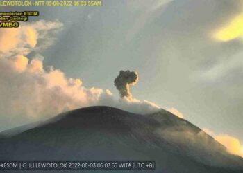 Gunung Api Ili Lewotolok Mengalami 9 Kali Letusan Mencapai Ketinggian 100 – 700 M