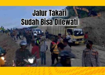 Akhirnya, Jalur Longsor Takari Sudah Dibuka Dengan Sistem One Way
