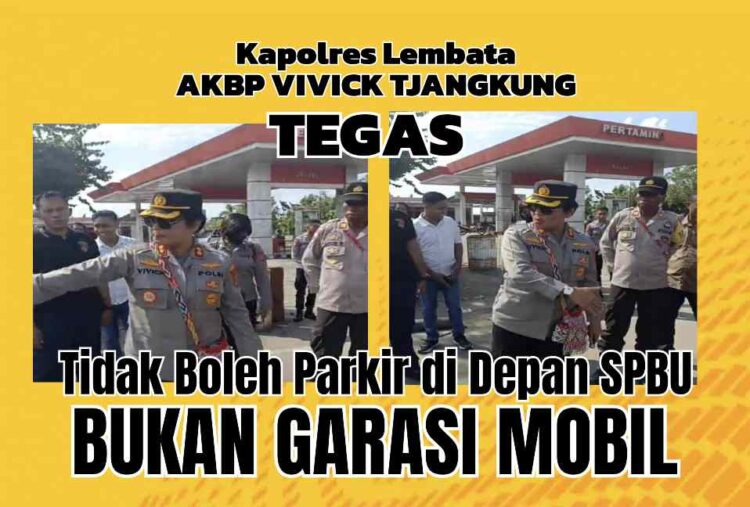 Hari Pertama Bertugas, Kapolres Vivick Kecam Parkir Didepan SPBU Lamahora