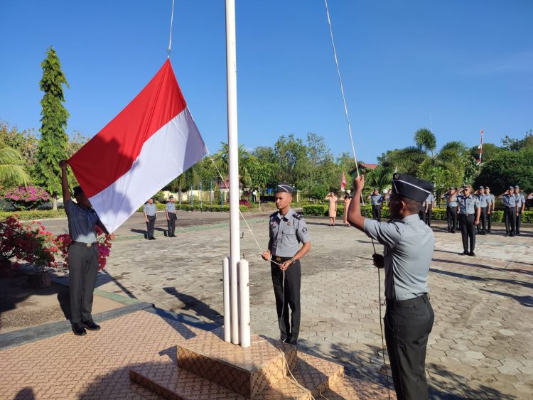 Lapas Lembata Laksanakan Upacara Peringatan Hari Kementerian Hukum dan HAM Ke-78 Tahun 2023