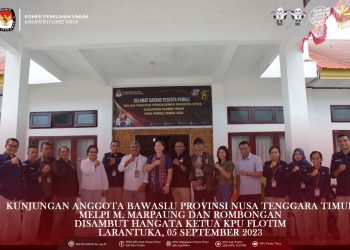 KPU Flotim Sambut Kunker Anggota Bawaslu Provinsi NTT Demi Suksesnya Penyelenggaraan Pemilu 2024