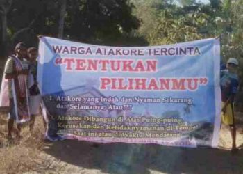 Dinilai Lewati Tahapan, FKP Atakore Tancap Spanduk Tuntut PLN, Bas Tolok: Lembata Harus Punya Daya Saing