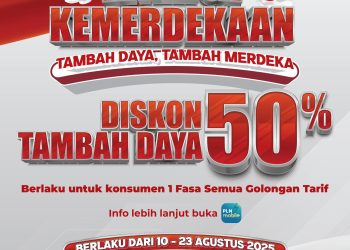 PLN Hadirkan Diskon Tambah Daya 50% Sambut HUT RI Ke – 80