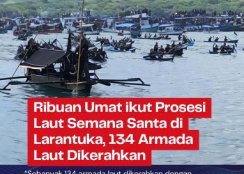 Ribuan Umat ikut Prosesi Laut Semana Santa di Larantuka, 134 Armada Laut Dikerahkan