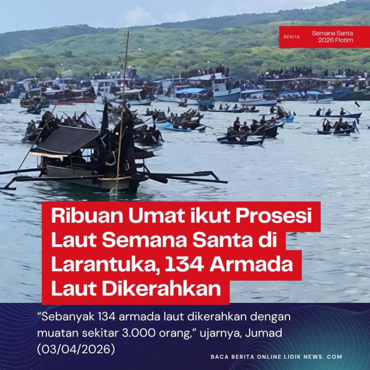 Ribuan Umat ikut Prosesi Laut Semana Santa di Larantuka, 134 Armada Laut Dikerahkan