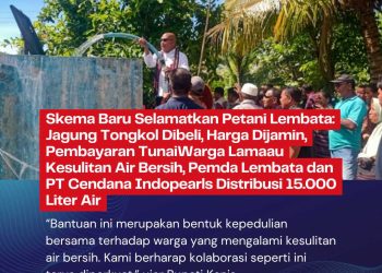Warga Lamaau Kesulitan Air Bersih, Pemda Lembata dan PT Cendana Indopearls Distribusi 15.000 Liter Air