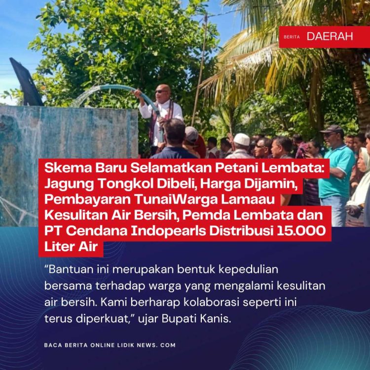 Warga Lamaau Kesulitan Air Bersih, Pemda Lembata dan PT Cendana Indopearls Distribusi 15.000 Liter Air