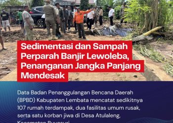 Sedimentasi dan Sampah Perparah Banjir Lewoleba, Penanganan Jangka Panjang Mendesak