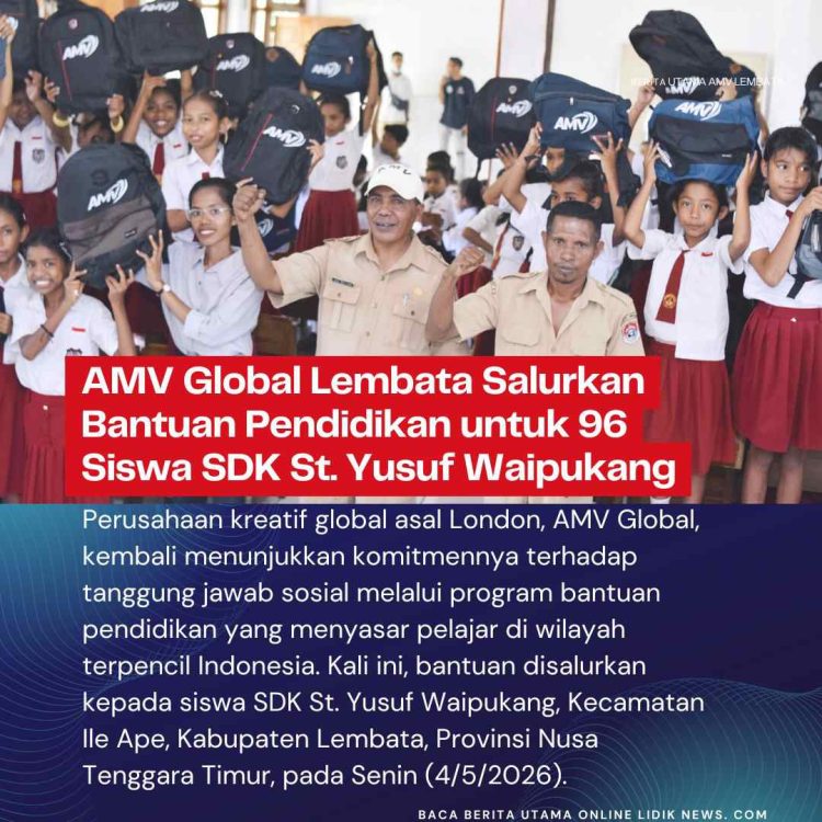 AMV Global Indonesia Cabang Lembata Salurkan Bantuan Pendidikan untuk 96 Siswa SDK St. Yusuf Waipukang