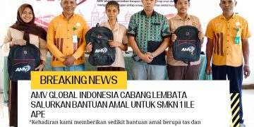 AMV Global Indonesia Cabang Lembata Salurkan Bantuan Amal untuk SMKN 1 Ile Ape