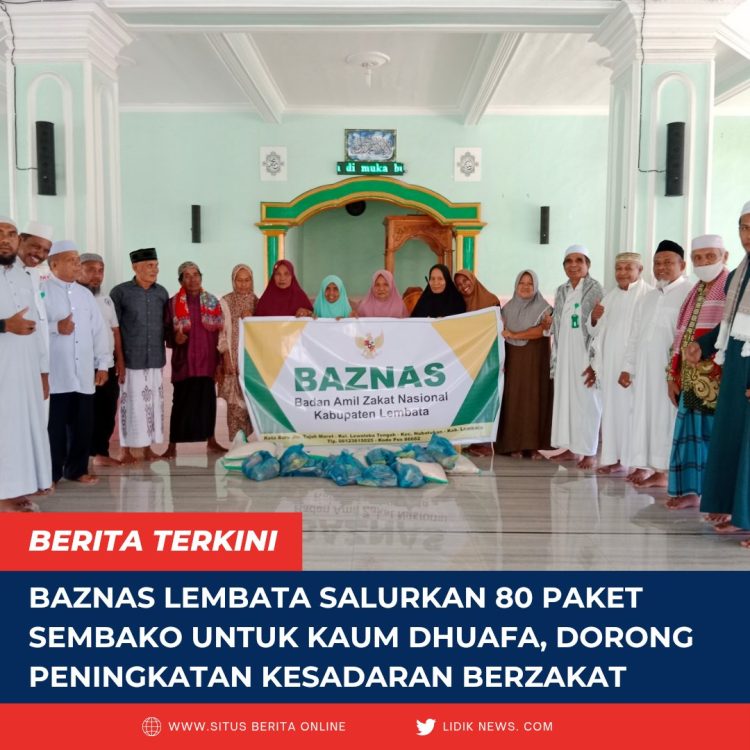 Baznas Lembata Salurkan 80 Paket Sembako untuk Kaum Dhuafa, Dorong Peningkatan Kesadaran Berzakat