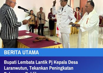 Bupati Lembata Lantik Pj Kepala Desa Laranwutun, Tekankan Peningkatan Pelayanan Publik