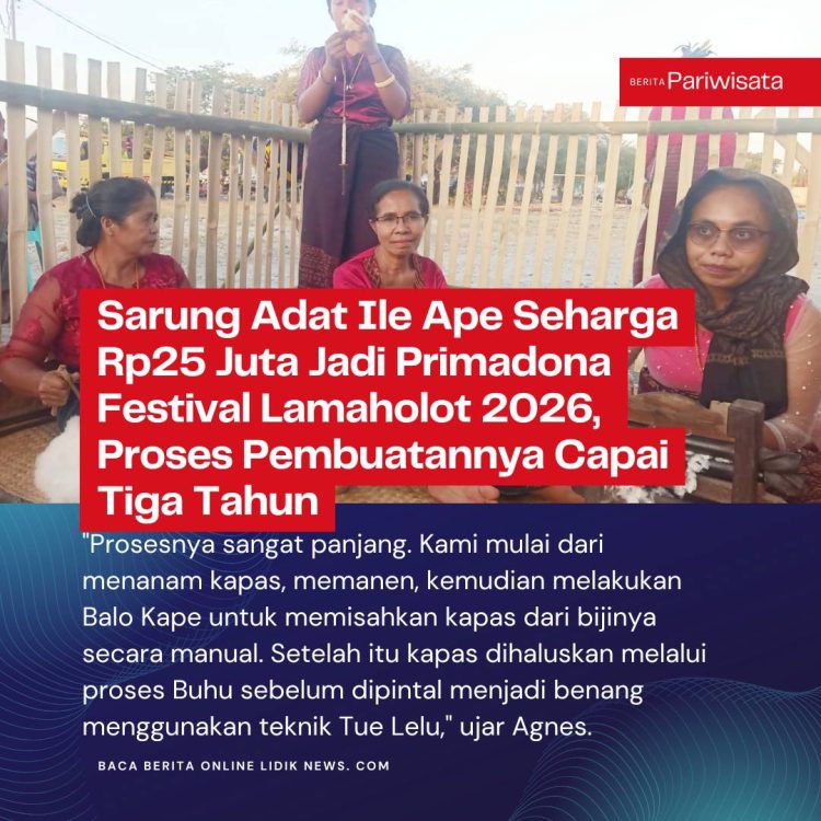 Sarung Adat Ile Ape Seharga Rp25 Juta Jadi Primadona Festival Lamaholot 2026, Proses Pembuatannya Capai Tiga Tahun