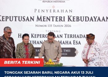 Tonggak Sejarah Baru, Negara Akui 13 Juli sebagai Hari Kepercayaan Terhadap Tuhan Yang Maha Esa