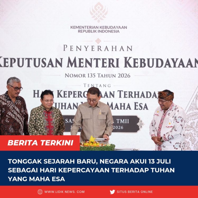 Tonggak Sejarah Baru, Negara Akui 13 Juli sebagai Hari Kepercayaan Terhadap Tuhan Yang Maha Esa