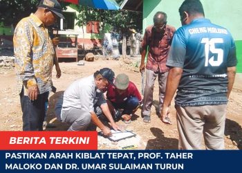 Pastikan Arah Kiblat Tepat, Prof. Taher Maloko dan Dr. Umar Sulaiman Turun Langsung ke Lokasi Pembangunan Musholla MIN 5 Flores Timur