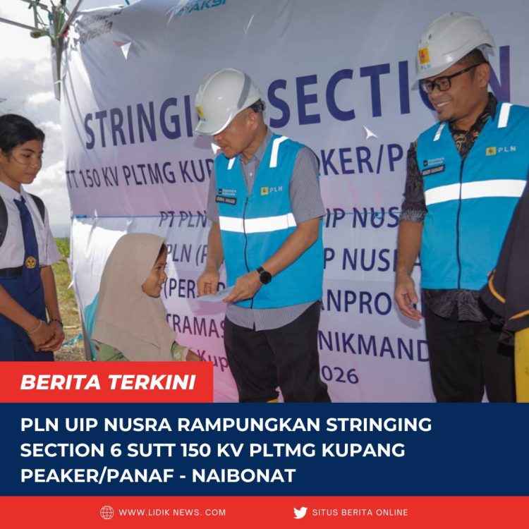 PLN UIP Nusra Rampungkan Stringing Section 6 SUTT 150 kV PLTMG Kupang Peaker/Panaf – Naibonat