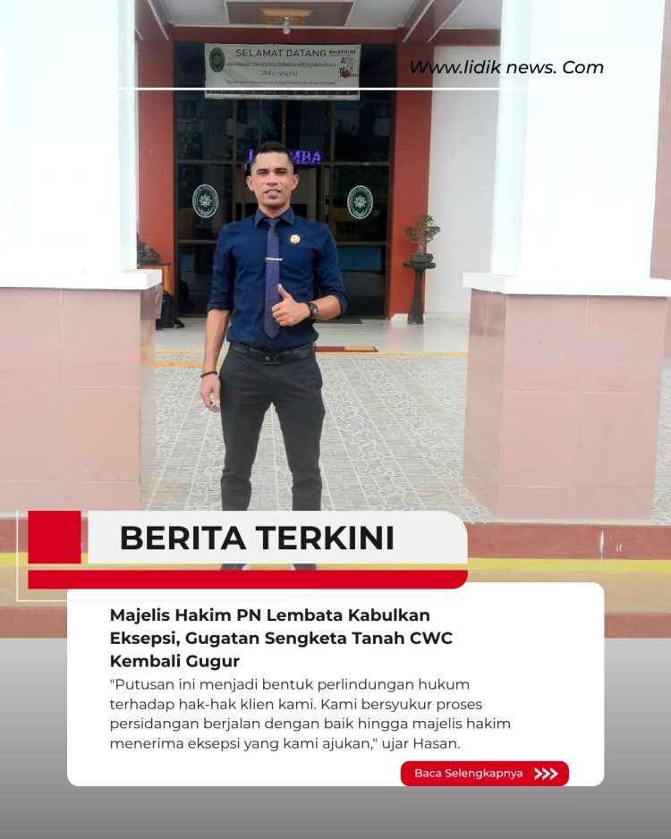 Majelis Hakim PN Lembata Kabulkan Eksepsi, Gugatan Sengketa Tanah CWC Kembali Gugur