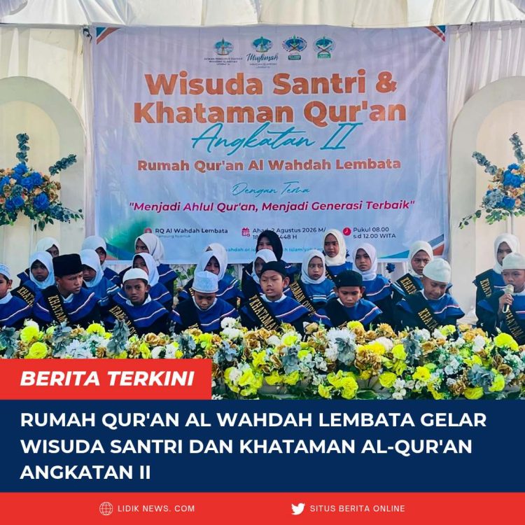 Rumah Qur’an Al Wahdah Lembata Gelar Wisuda Santri dan Khataman Al-Qur’an Angkatan II