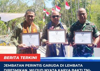 Jembatan Perintis Garuda di Lembata Diresmikan, Wujud Nyata Karya Bakti TNI-AD untuk Masyarakat Pelosok