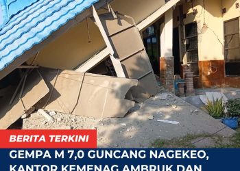 Gempa M 7,0 Guncang Nagekeo, Kantor Kemenag Ambruk dan Sejumlah Infrastruktur Rusak