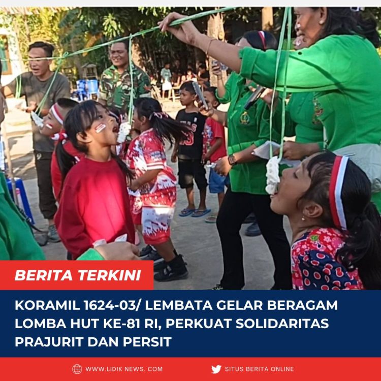 Koramil 1624-03/ Lembata Gelar Beragam Lomba HUT Ke-81 RI, Perkuat Solidaritas Prajurit dan Persit