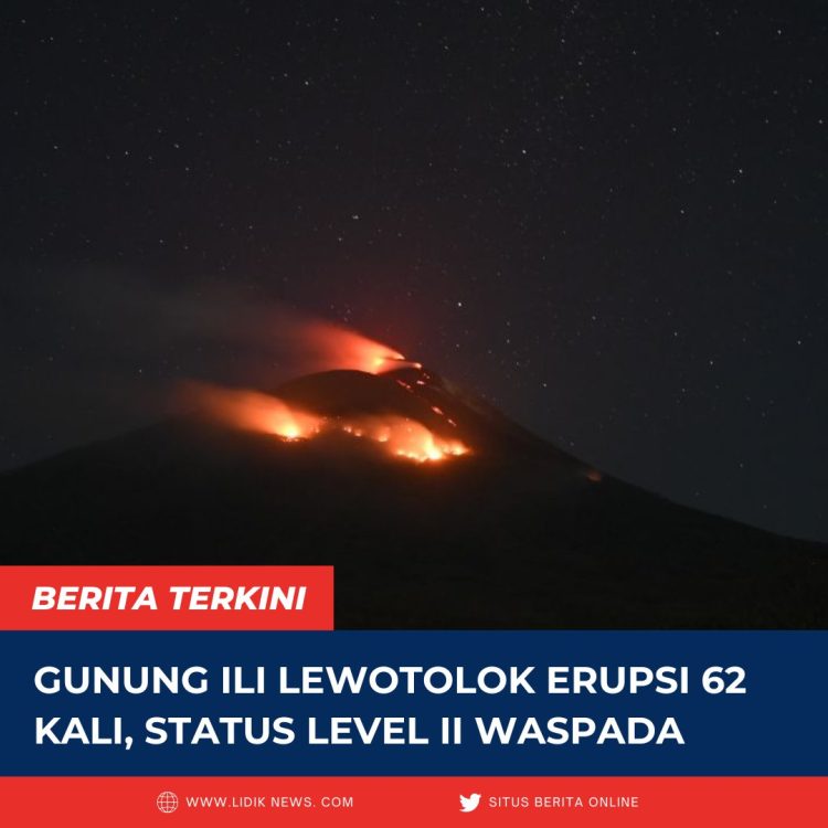 Gunung Ili Lewotolok Erupsi 62 Kali, Status Level II Waspada