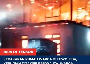 Kebakaran Rumah Warga di Lewoleba, Kerugian Ditaksir Rp600 Juta, Warga Andalkan Mobil Tangki