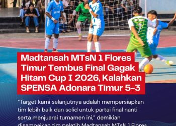 Madtansah MTsN 1 Flores Timur Tembus Final Gagak Hitam Cup I 2026, Kalahkan SPENSA Adonara Timur 5-3