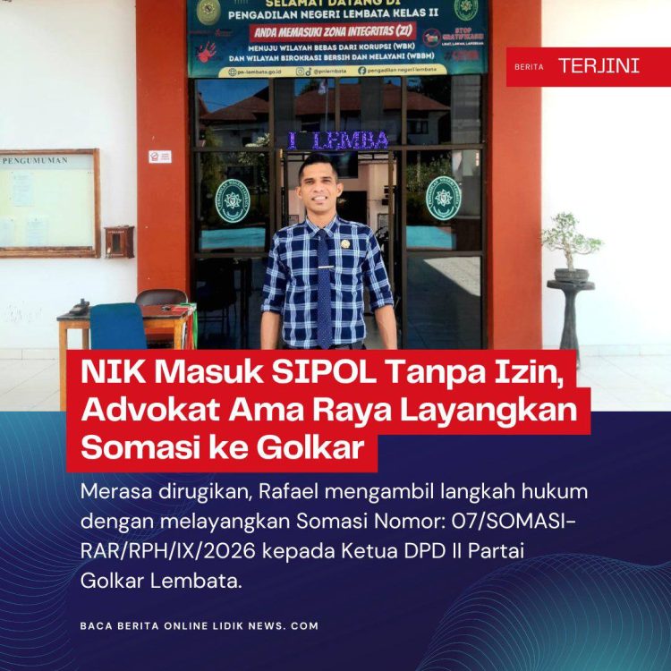NIK Masuk SIPOL Tanpa Izin, Advokat Ama Raya Layangkan Somasi ke Golkar