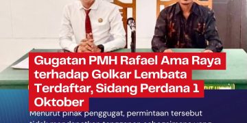 Gugatan PMH Rafael Ama Raya terhadap Golkar Lembata Terdaftar, Sidang Perdana 1 Oktober