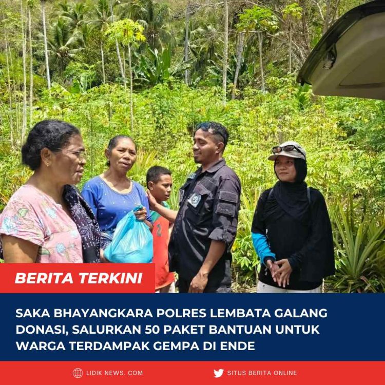 Saka Bhayangkara Polres Lembata Galang Donasi, Salurkan 50 Paket Bantuan untuk Warga Terdampak Gempa di Ende