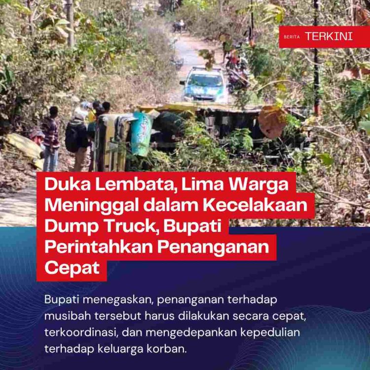 Duka Lembata, Lima Warga Meninggal dalam Kecelakaan Dump Truck, Bupati Perintahkan Penanganan Cepat