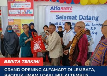 Grand Opening Alfamart di Lembata, Produk UMKM Lokal Mulai Tembus Pasar Ritel Modern