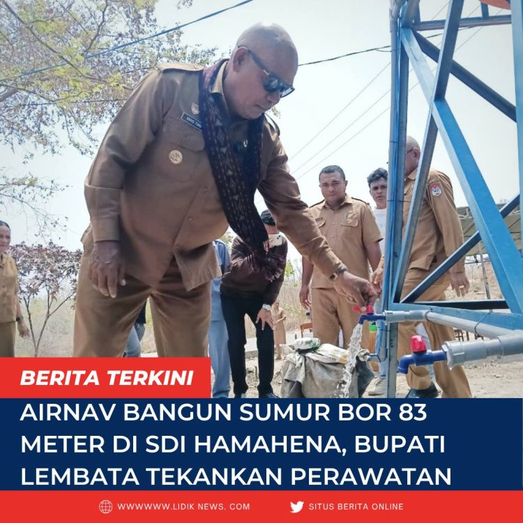AirNav Bangun Sumur Bor 83 Meter di SDI Hamahena, Bupati Lembata Tekankan Perawatan